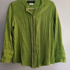 𝅺Harve Bernard Linen Button Down Shacket Size 8 Petite Vintage
